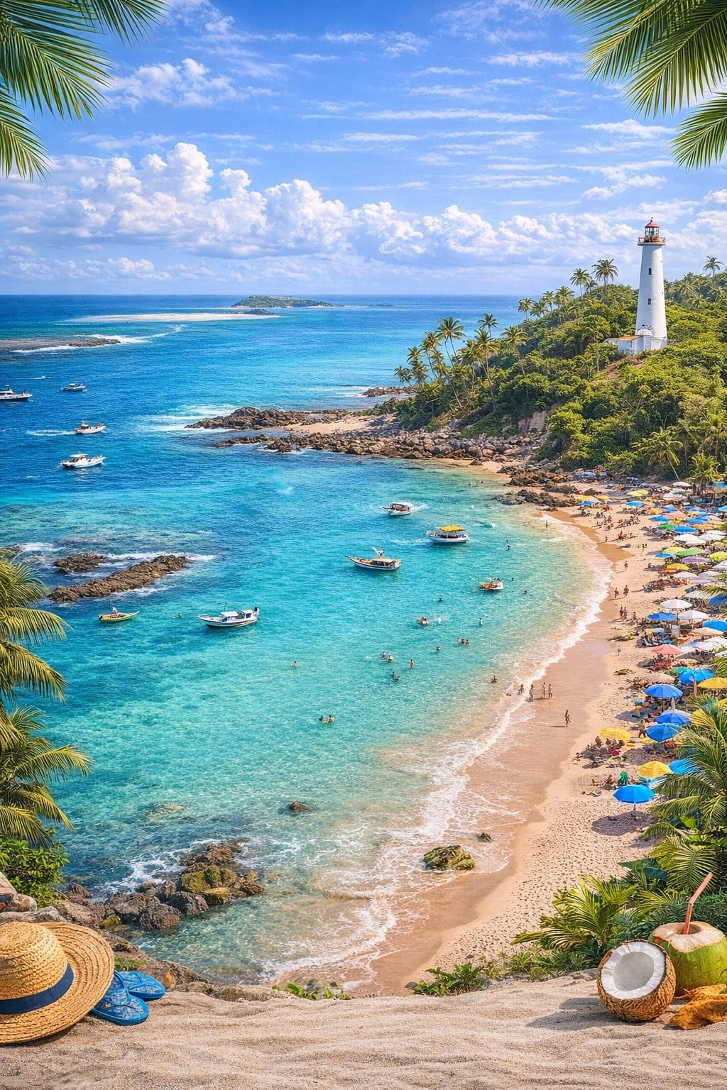 Praia paradisíaca em Morro de São Paulo